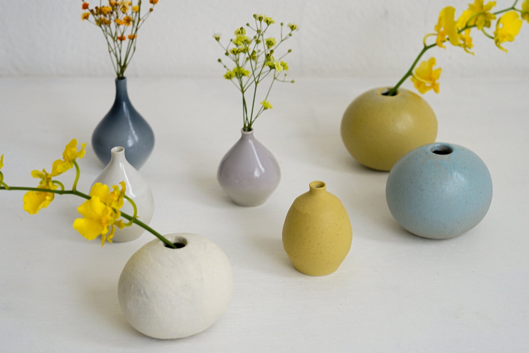 【新商品】淡い色合いの一輪挿し、セラミックベース ウフ＆プチクレイン