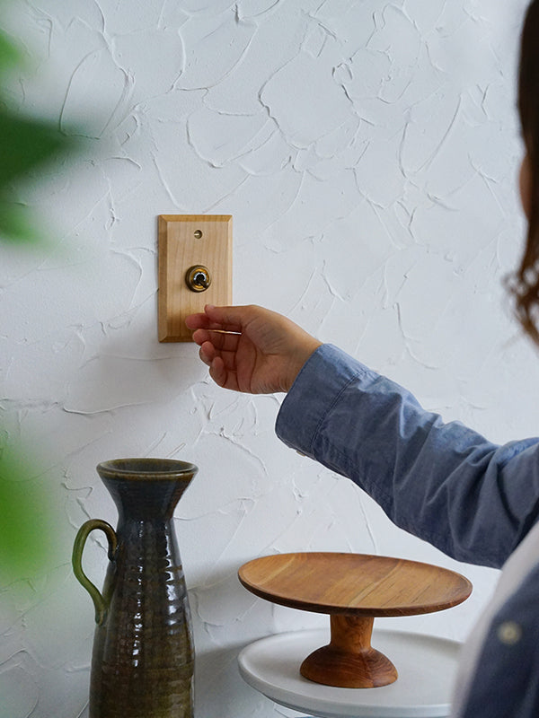 アクシス　ウッデンプレート2スイッチ メープル