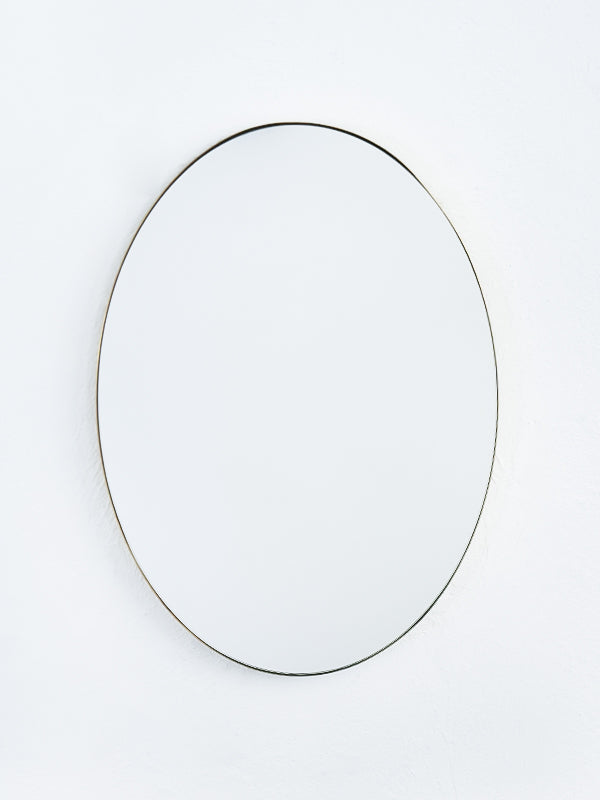 Brass oval mirror