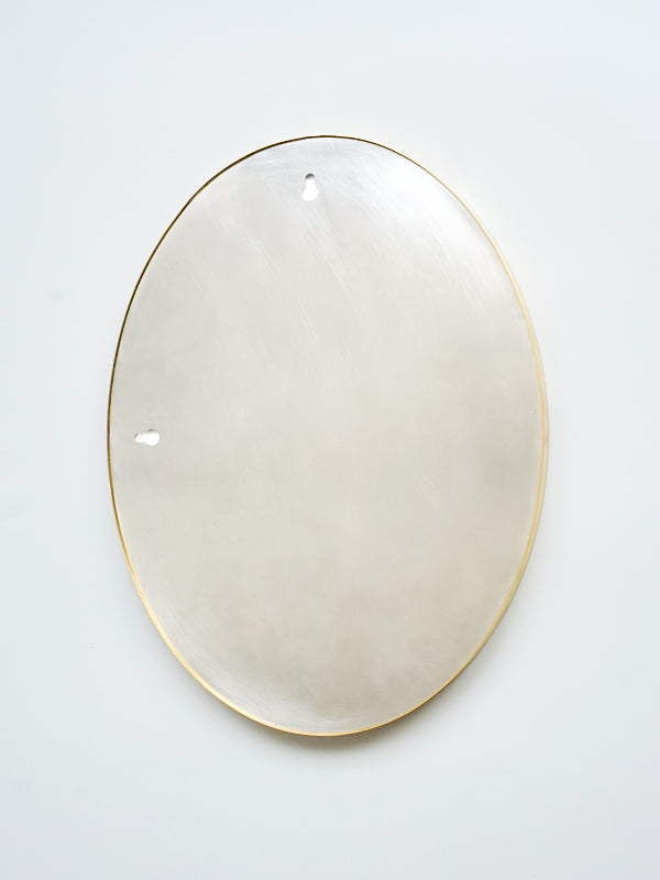 Brass oval mirror