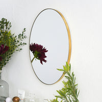 Brass oval mirror