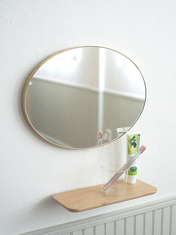 Brass oval mirror