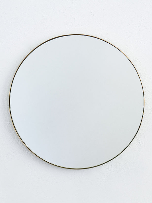 Brass round mirror 600