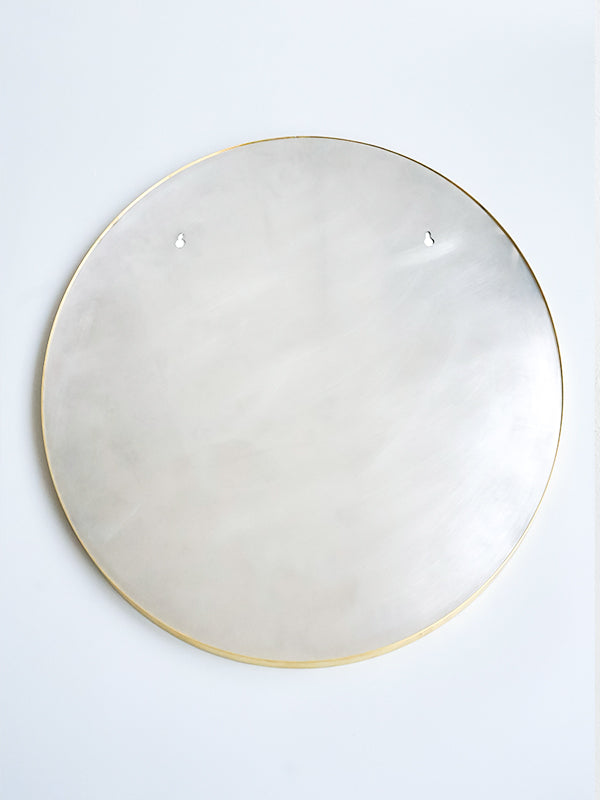 Brass round mirror 600