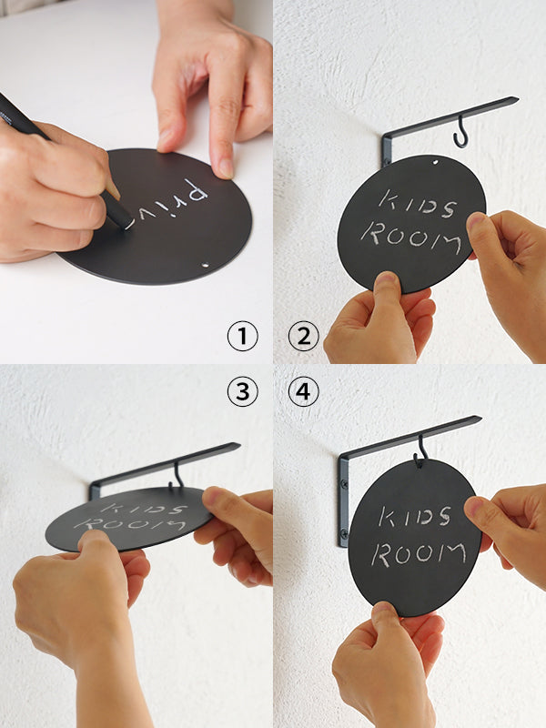 アイアンラウンドサインプレート ブラック