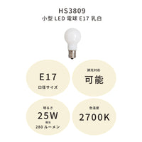 小型LED電球E17 乳白