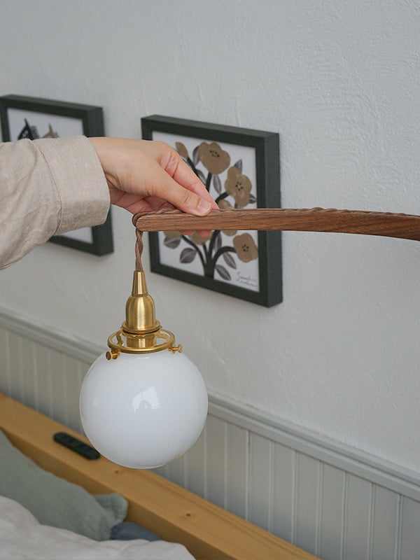 Wood Bracket BOOM × ミニガラスシェード ラウンド ホワイト SET