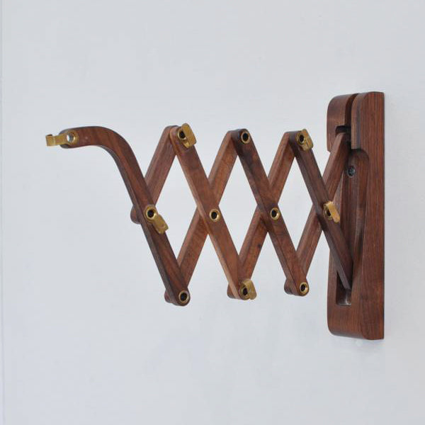 Wood Bracket SCISSOR WALNUT × ミニガラスシェード コニック ホワイト SET