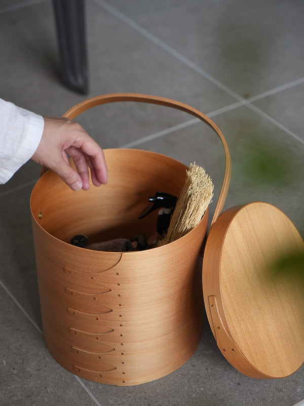 シェーカーラウンドハンドルボックス ライトブラウン