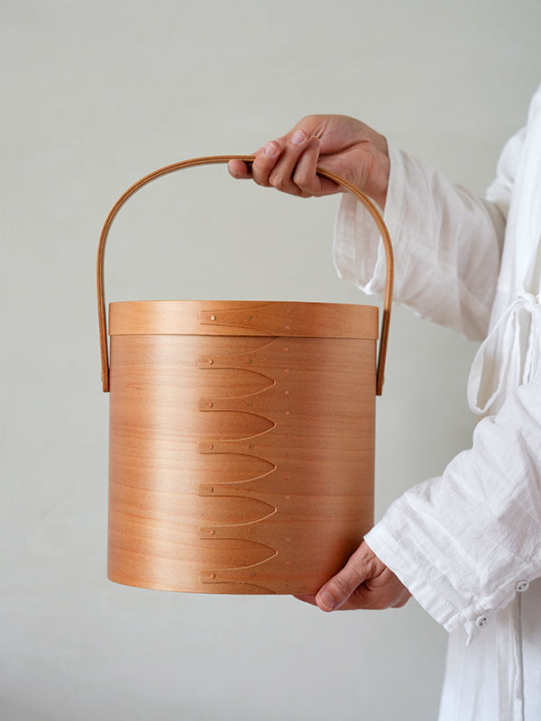 シェーカーラウンドハンドルボックス ライトブラウン